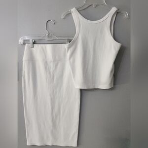 DKNY Sport White Women's Tank Top and Midi Skirt Set